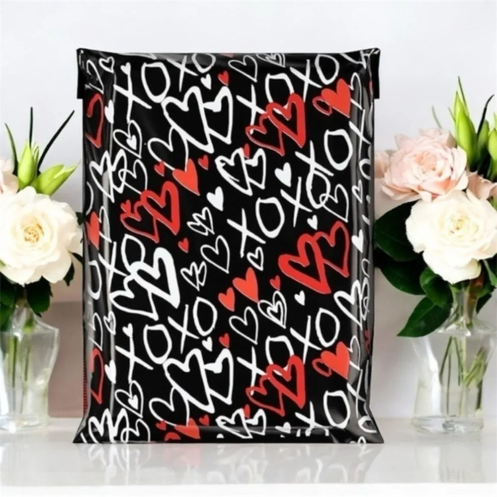 (10) 10x13 Valentine’s Day Heart Poly Mailers